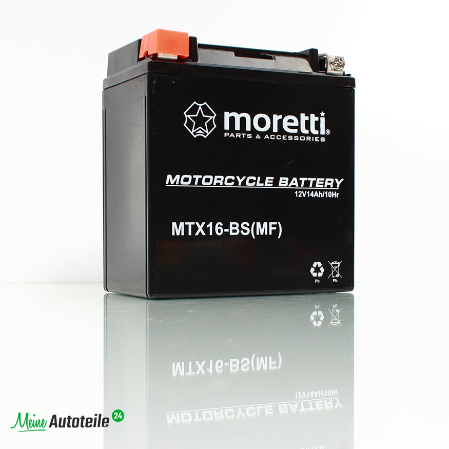 Motorrad Batterie Moretti 12N24-3A 12V 24Ah inkl 